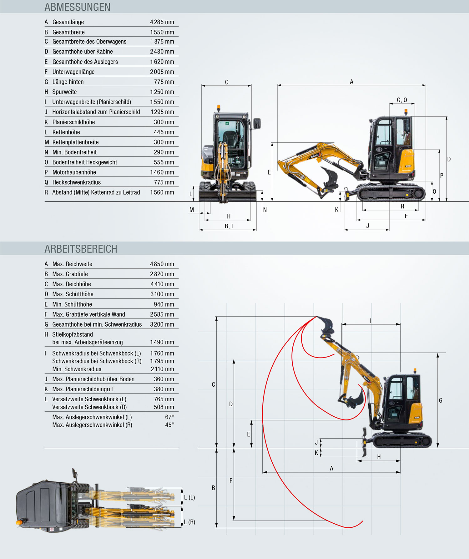 Sany 2,8 Tonnen Bagger